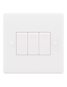 Smooth 3 Gang 10A 2 Way Switch