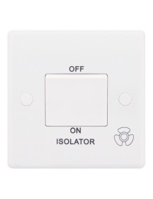 Smooth White 1 Gang 10A 3 Pole Fan Isolator Switch