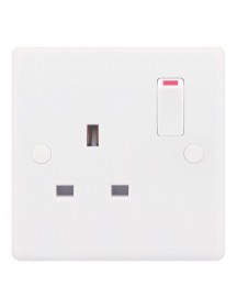 Smooth White 1 Gang 13A Switched Socket