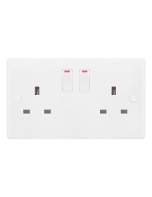 Smooth 2 Gang 13A Switched Socket