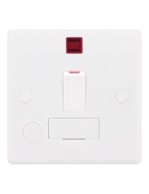Smooth White 13A DP Switched Fused Connection Unit with Flex Outlet and Neon