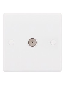 Smooth White 1 Gang TV Socket