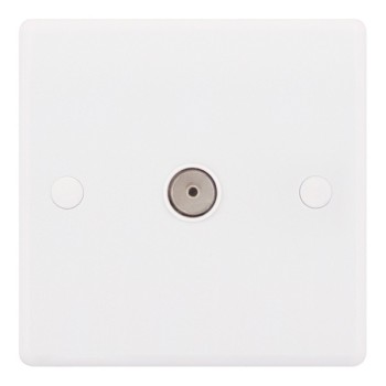 Smooth White 1 Gang TV Socket