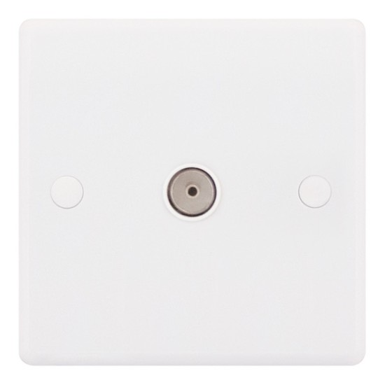 Smooth White 1 Gang TV Socket