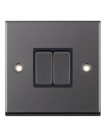 Black Nickel Black Insert 2 Gang 2 Way Switch 