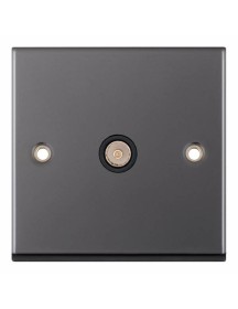 Black Nickel & Black Insert 1 Gang TV/FM Co-Axial Aerial Socket Outlet