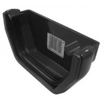 Square Line External Stop End - Black