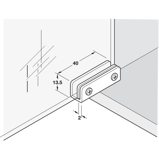 Glass Door Hinge Opening Angle 110° Simplex Pair
