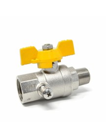 Gas Test Point Ball Valve 3/8" BSP TM x 1/2" BSP F Brass