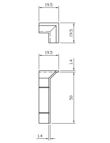 Internal Corner For 50mm Bevelled Skirting White