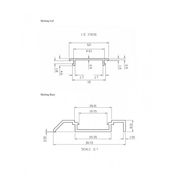 50mm Bevelled Skirting White 2400mm Long