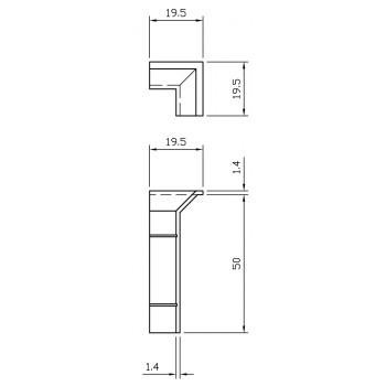 Internal Corner For 50mm Bevelled Skirting White