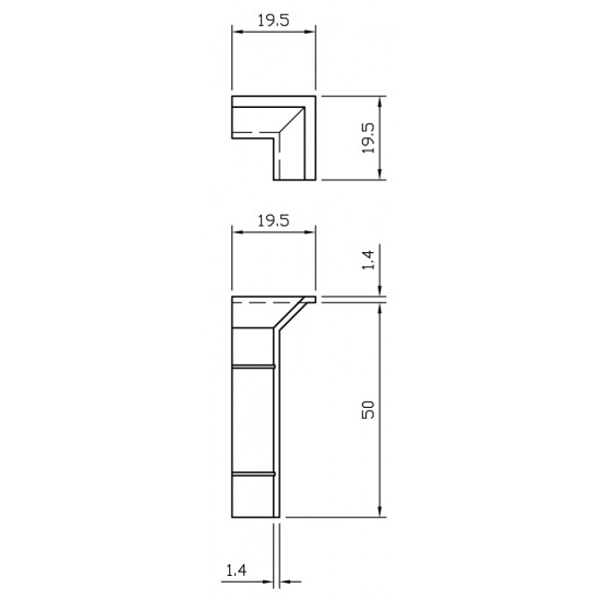 Internal Corner For 50mm Bevelled Skirting White