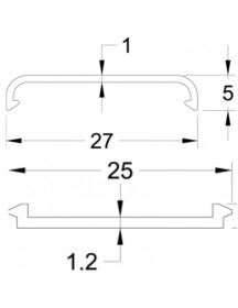 'D' Mould Large Flat (A + B) SIZE: 27mm x 4m White