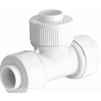 15mm Equal Tee Connector White