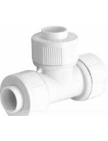 15mm Equal Tee Connector White