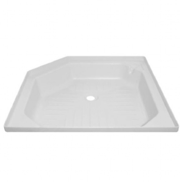 THOMPSONS ANGLED SHOWER TRAY 27" X 27" SOFT CREAM LODGE CARAVAN SPARES DIRECT
