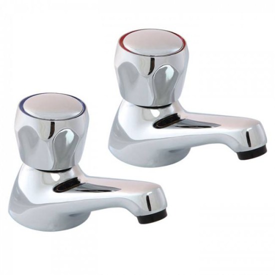 CHROME BASIN TAPS  1/2 Pair