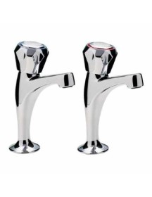 CHROME INCLINED HIGH NECK PILLAR TAPS 