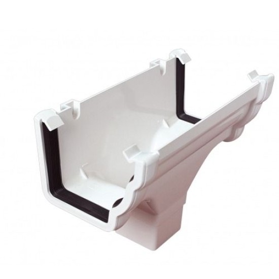 OGEE GUTTER HOPPER WHITE