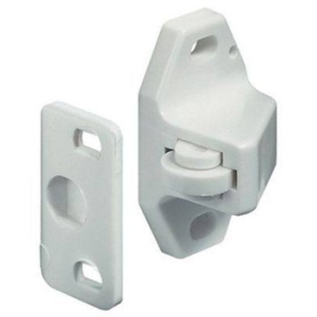 PLASTIC ROLLER CATCH WHITE