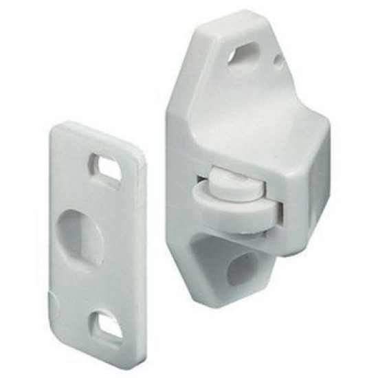 PLASTIC ROLLER CATCH WHITE