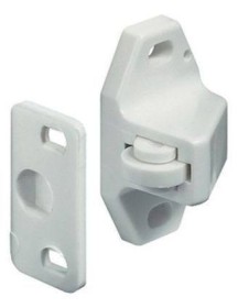 PLASTIC ROLLER CATCH WHITE