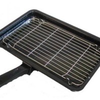 SPARES2GO Large Non-Stick Grill Pan with Rack 2 Detachable Handles SPARES2GO Large Non-Stick Grill Pan with Rack 2 Detachable Handles