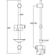 Chrome 3 mode Adjustable Fixing Bracket Shower Kit