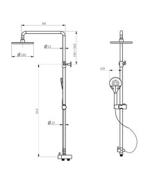 Overhead Rain Shower Riser Rail Kit