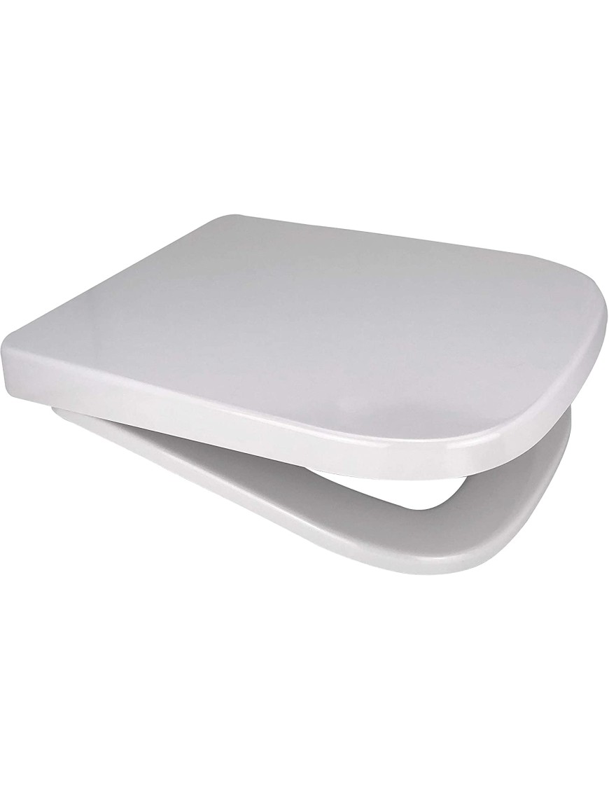 Square Cut V20 Soft Close Toilet Seat in White Static Caravan