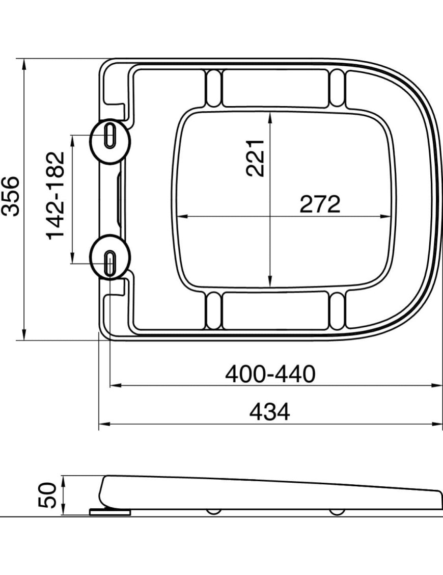 Square Cut V20 Soft Close Toilet Seat in White Static Caravan