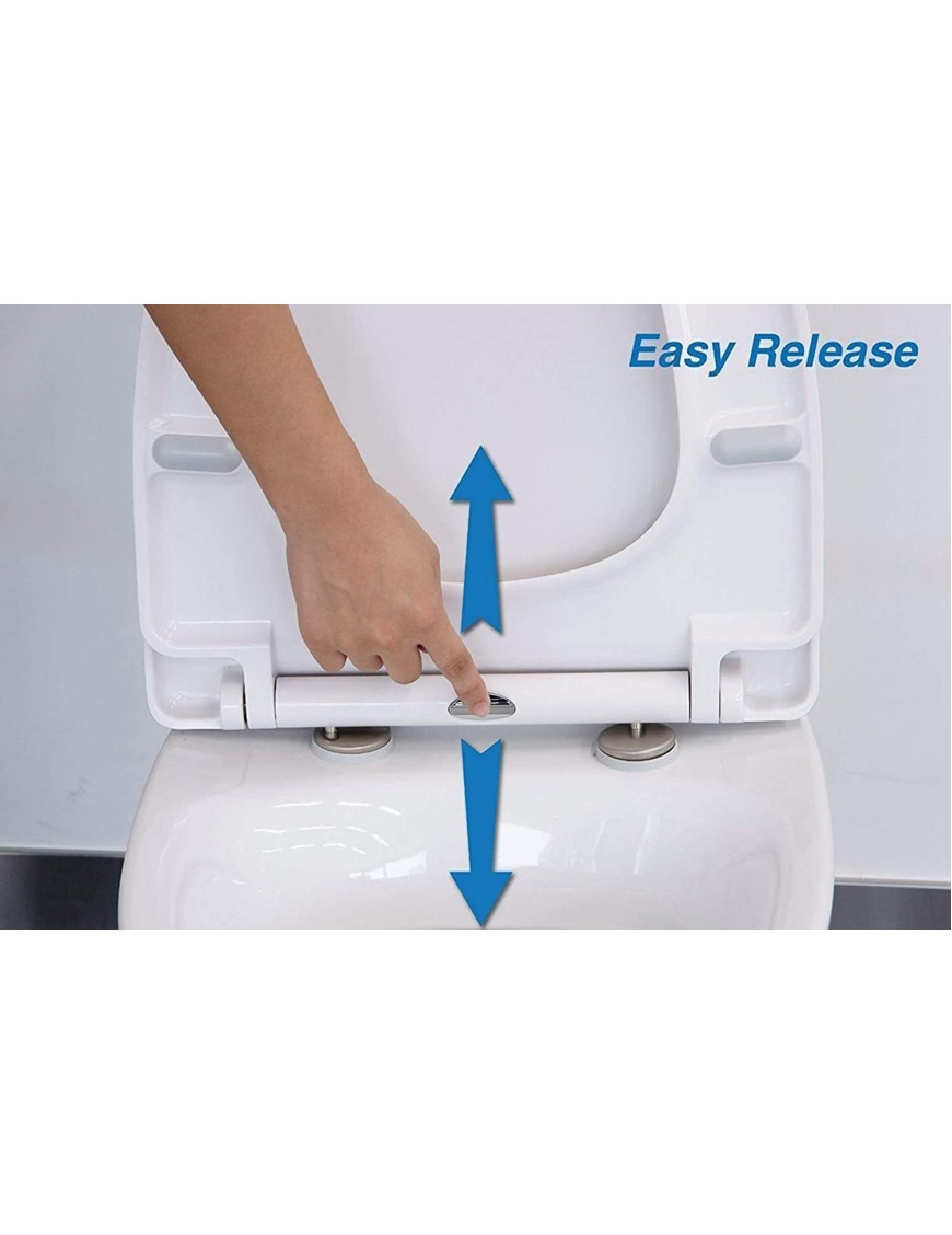 Square Cut V20 Soft Close Toilet Seat in White Static Caravan