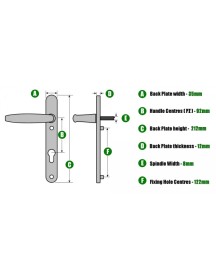 Stanway Black UPVc Door Handle