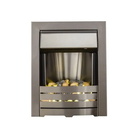 Sapphire Electric Fire in Brushed Steel