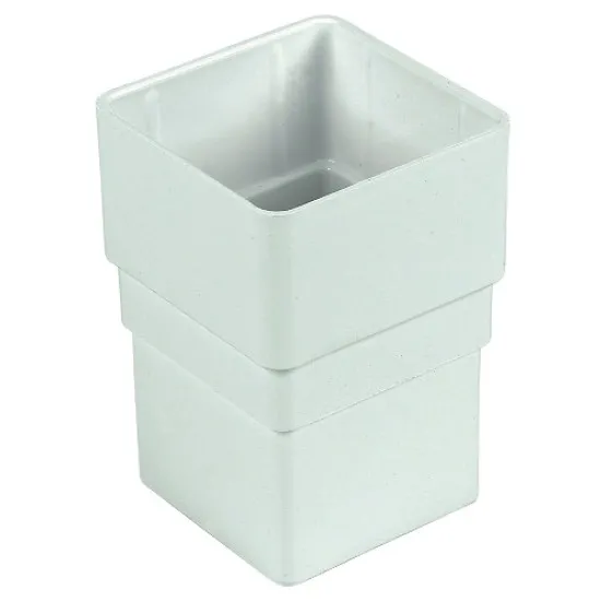 Square Line Downpipe Joiner Socket - White
