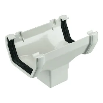 Square Line Gutter Running Outlet - White