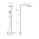 Round Black Thermostatic Shower Mixer With Rigid Riser Rail Kit