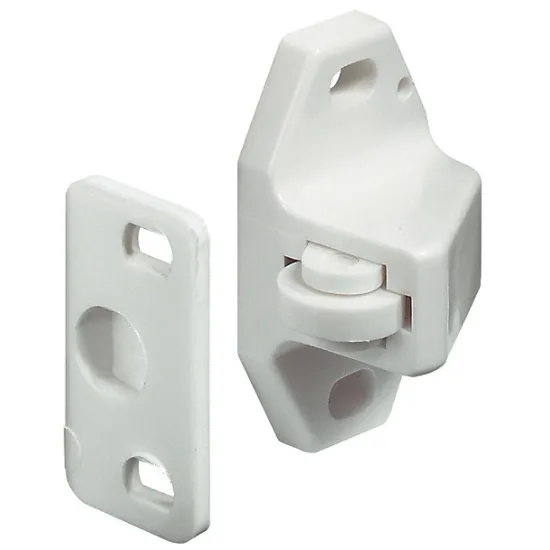 PLASTIC ROLLER CATCH WHITE