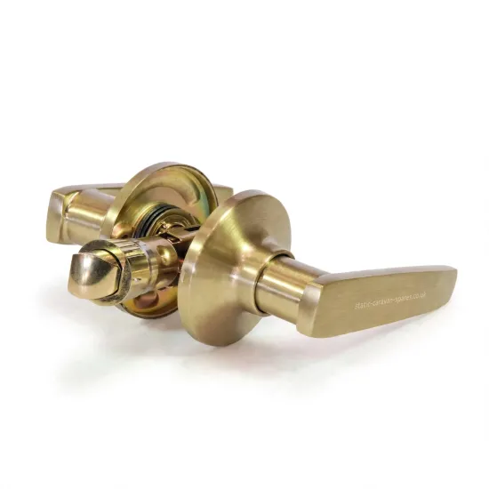 Door Handle Set Brushed Brass Passage Type 25mm Latch
