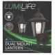 Black Six Sided Lantern Dual Mount