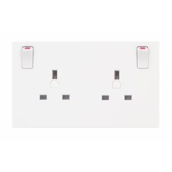 13A 1 to 2 Gang Switched Converter Socket White