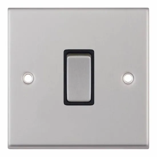 Satin Chrome Black Insert 1 Gang  Switch