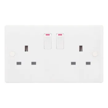Smooth 2 Gang 13A Switched Socket