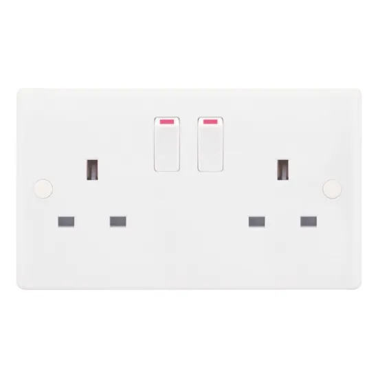 Smooth 2 Gang 13A Switched Socket