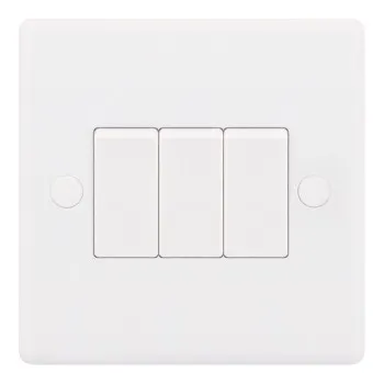 Smooth 3 Gang 10A 2 Way Switch