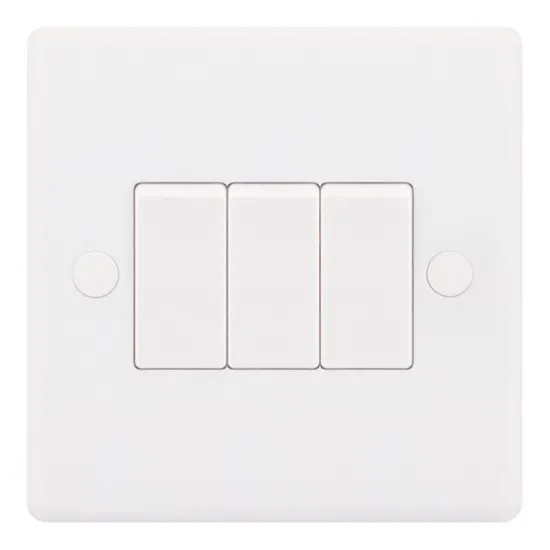 Smooth 3 Gang 10A 2 Way Switch