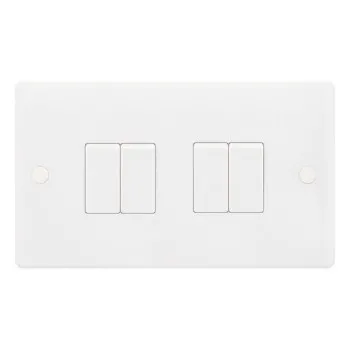 Smooth 4 Gang 10A 2 Way Switch