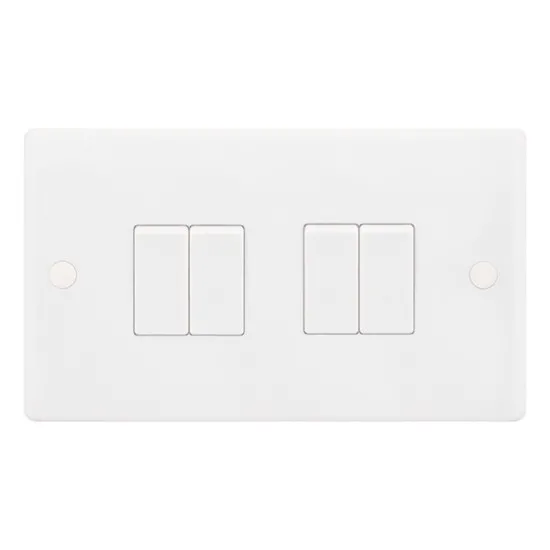 Smooth 4 Gang 10A 2 Way Switch