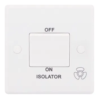 Smooth White 1 Gang 10A 3 Pole Fan Isolator Switch